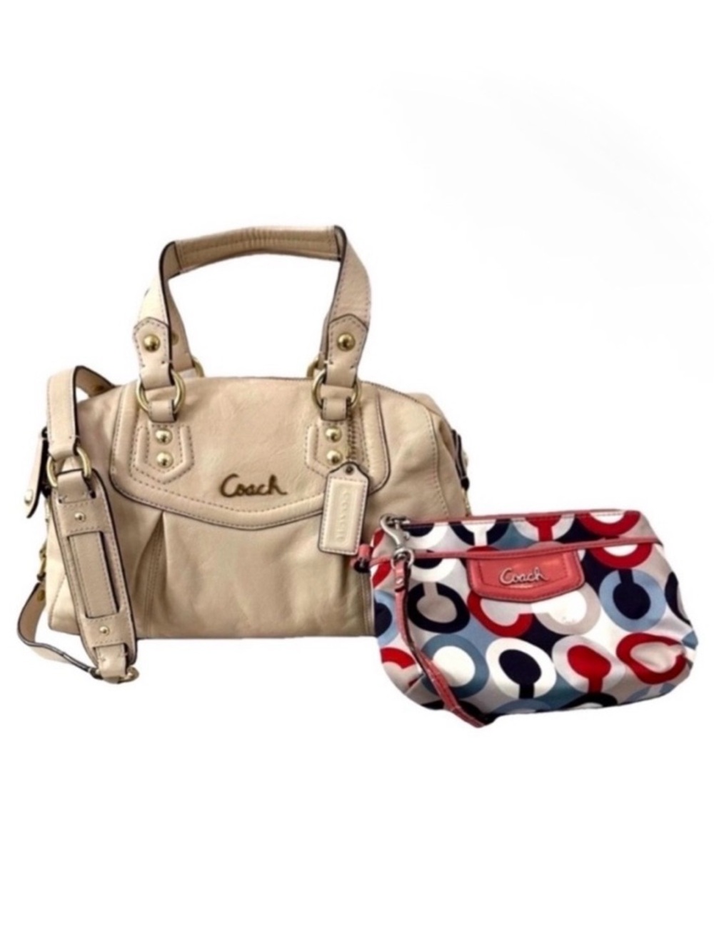 Coach Ashley F19247 Leather and Wristlet